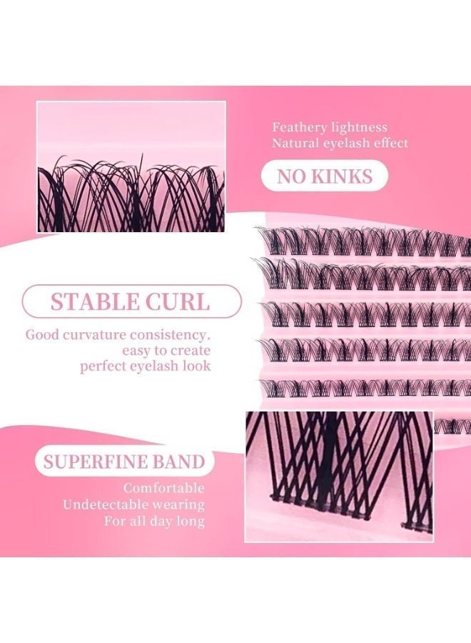 ChicAbode Lash Clusters 108 Pcs Eyelash Extension D Curl Individual Lashes Wispy Cluster Lashes Natural Look 8-16MM Manga Eyelash Cluster DIY Lash Extension at Home - Image 3